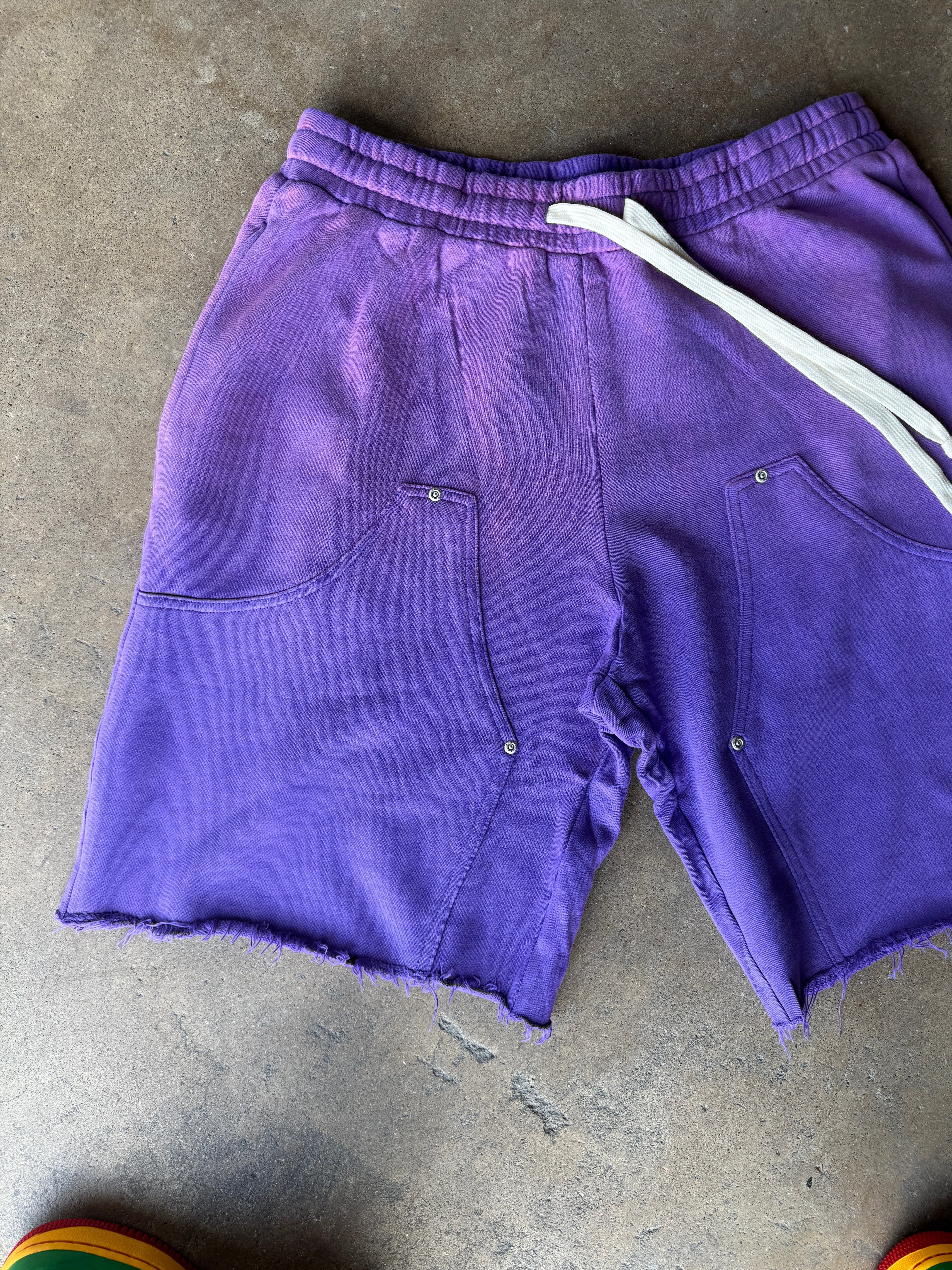 ハーフ・ショートパンツ No.1273 check carpenter banding SHORTS Wide Leg Carpenter Shorts (Sun Faded Beige) – CHERRY LA