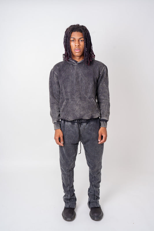 Black Acid washed fleece Hoodies.